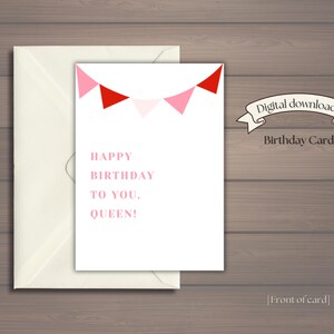 Carte d'anniversaire, reine, amis, famille, partenaire, conjoint, esthétique, adorable, mignon, attentionné, joli, unique, rose, girly