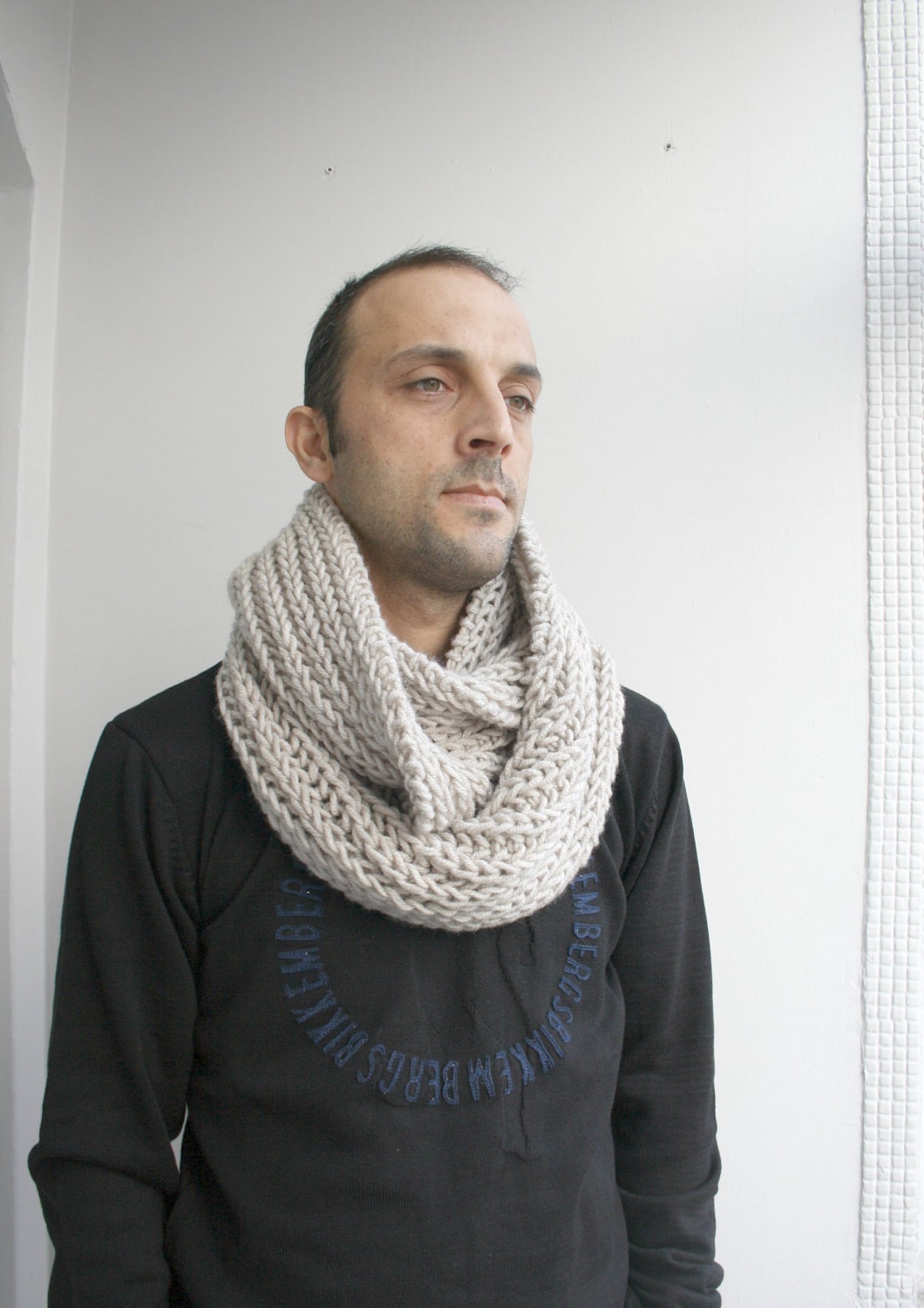 Infinity Loop Scarf Beige for Man for Women and for for My Dad Etsy