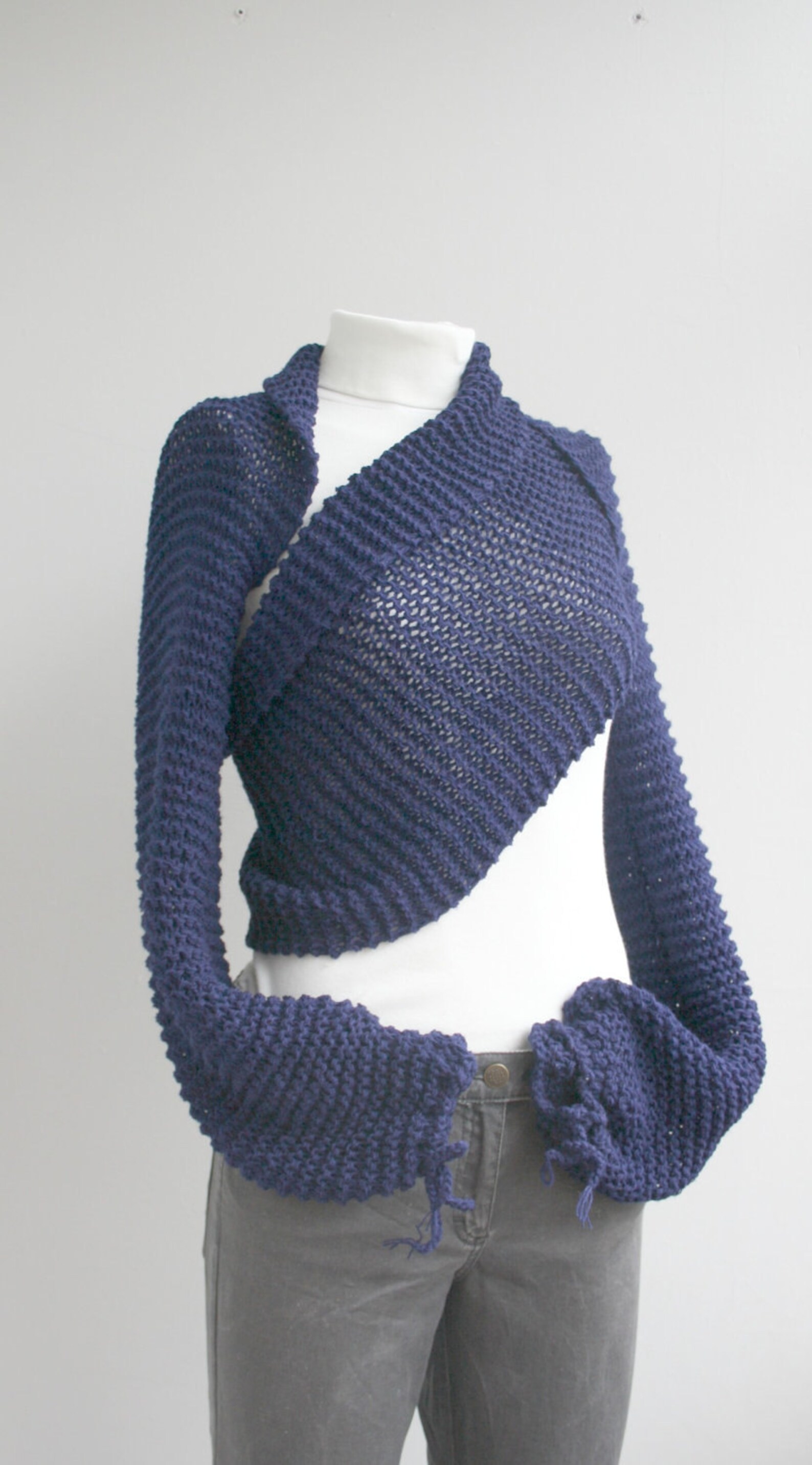 Long Sleeve Navy Blue Bolero Scarf Shawl Neckwarmer Gift for Women Fashion Mom Under100 Etsy