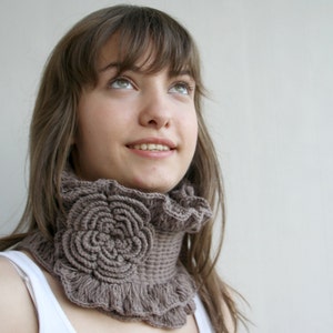 Brown Neckwarmer Collar Scarf   gift for women girls Mothers Day Gift Under50  for Her for Mom for Your Lady Gift Under 50