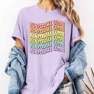 Colorful Football Wife Shirt for Coach Wife T Shirt for Game Day Shirt for Women Football Shirt Retro Tee Shirt for Football Coach Wife Tee