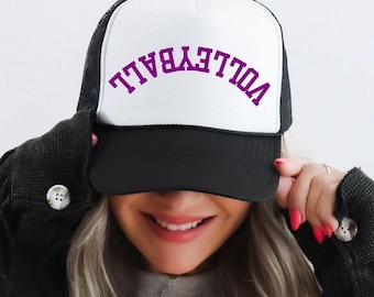 Volleyball Upside Down Trucker Hat for Trendy Volleyball Gift Custom Hat for Volleyball Mom Hat Volleyball Coach Wife Volleyball Hat Team