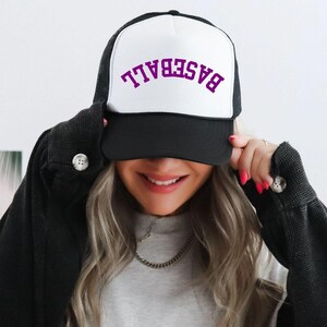 baseball upside down trucker hat for baseball mom