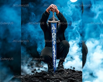 Handmade Moonlight Replica Sword Elden Ring Dark Moon Greatsword Personalized Dark Soul Sword Gift for Boyfriend