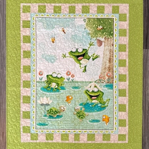 Frog Pond - handcrafted baby quilt