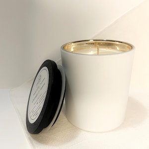 Astra Collection- Soy Candle in White Glass with Gold Interior