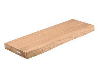 Solid oak handmade shelf - natural edges 70x22x4 cm
