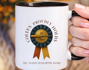 Gepersonaliseerde keramische mok voor liefhebbers van naaien of quilten