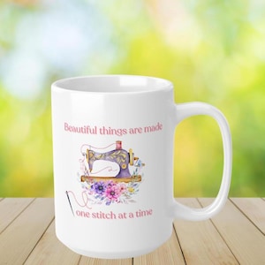 Sewing Theme Coffee Mug: Vintage Machine, Inspirational Gift (11oz or 15oz)