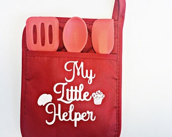 Kid's Kitchen Kit, Pot Holder, Young Chef Gift, Little Boy's Gift, Little Girl Kitchen Gift, Kitchen Helper, Cook's Assistant, Aspiring Chef