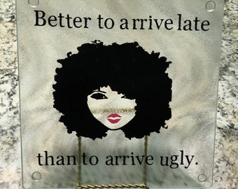 Flat iron Rest, Curling Iron Rest, unique cutting boards with saying, chefs gift, glass cutting board, hair stylist gift, Nail Tech Gift