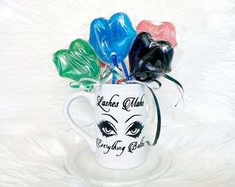 cup gift, lash technician, eyelashes, coffee cup, soap gifts, heart soaps,