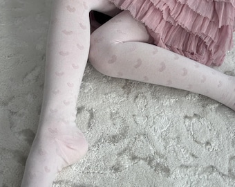 Mädchen Baumwoll-Strumpfhose: Einfarbig, Herz-Muster - Ballett-Tanz-Strumpfhose