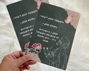 Funny Bookish Kindle Insert, Vintage Scrapbook Style, Reading Humor