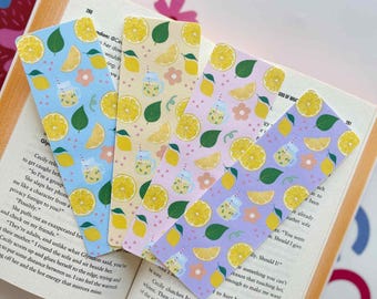 Lemon & Lemonade Bookmark • Bright Citrus Book Accessory • Summer Bookish Gift for Readers