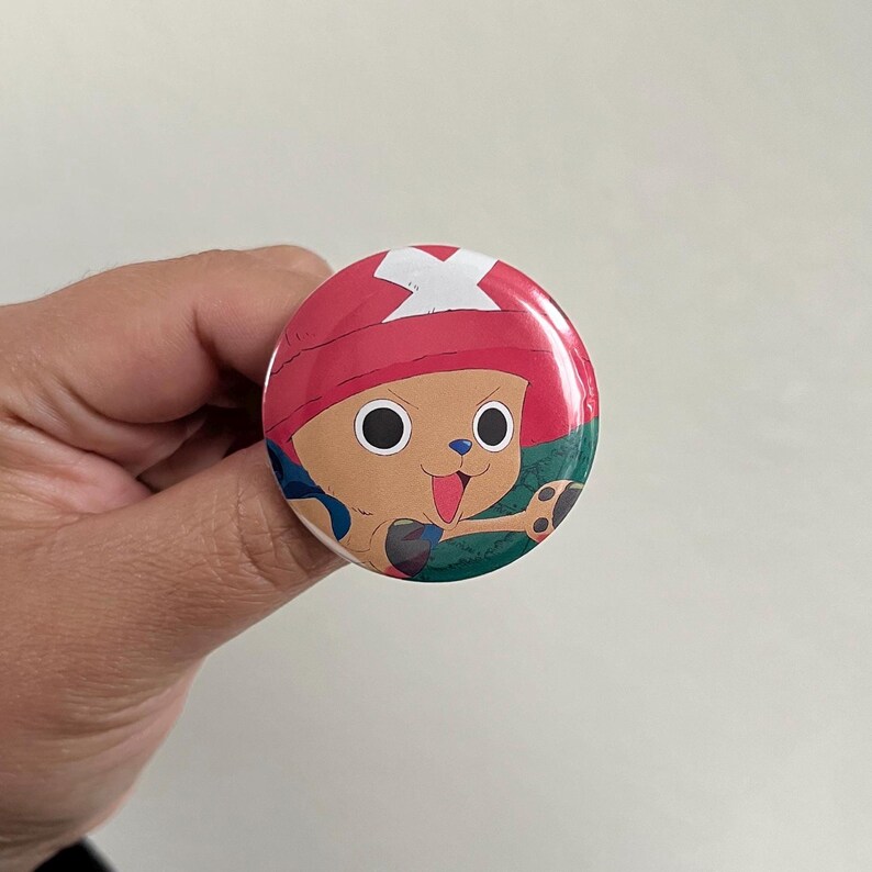 Tony Tony Chopper Button Pin, Handmade One Piece Anime Badge - Etsy