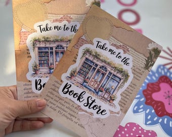 Bookstore Kindle Insert, Scrapbook Style, Cozy Reading