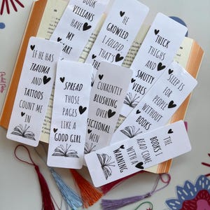 Bookmark with Funny Smut Sayings, Simple Black Text,  Gift for Spicy Romance Readers & Smut Lovers, Booktok, Book Merch, Smut Quote