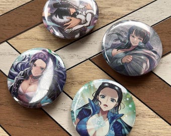 Robin One Piece Anime Button Pins, Pinback Buttons, Anime Badge Medium Size Pin