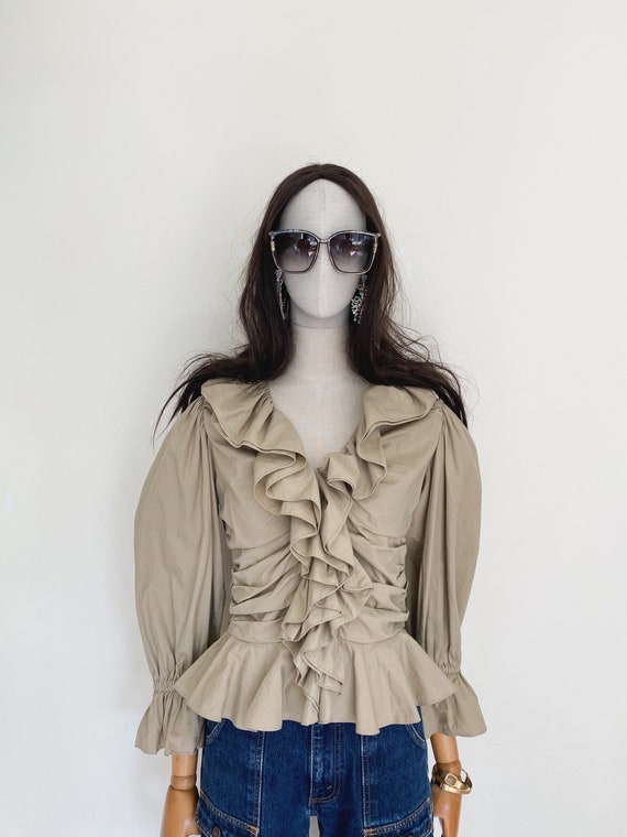 VTG Ralph Lauren cotton ruffle blouse
