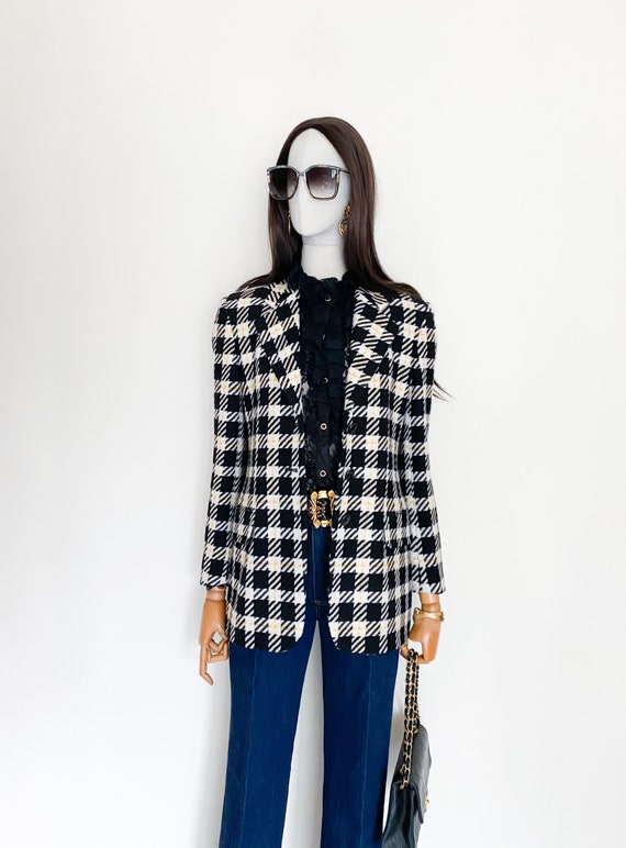 VTG Escada by Margaretha Ley wool check blazer