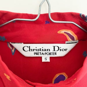 VTG Christian Dior pret-a-porter paisleys printed silk blouse image 3