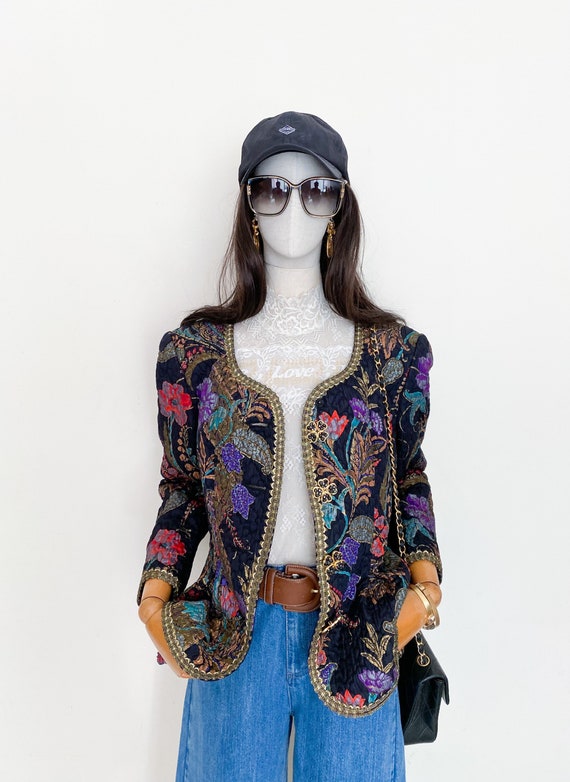 VTG 80s tailor made florals printed jacket