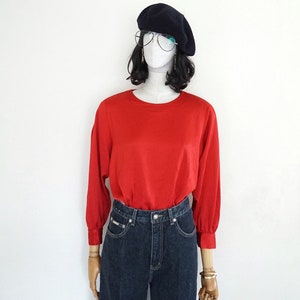 VTG Liz Cliaborne collection strong shoulder silky blouse (made in Japan, size JP 9AR)