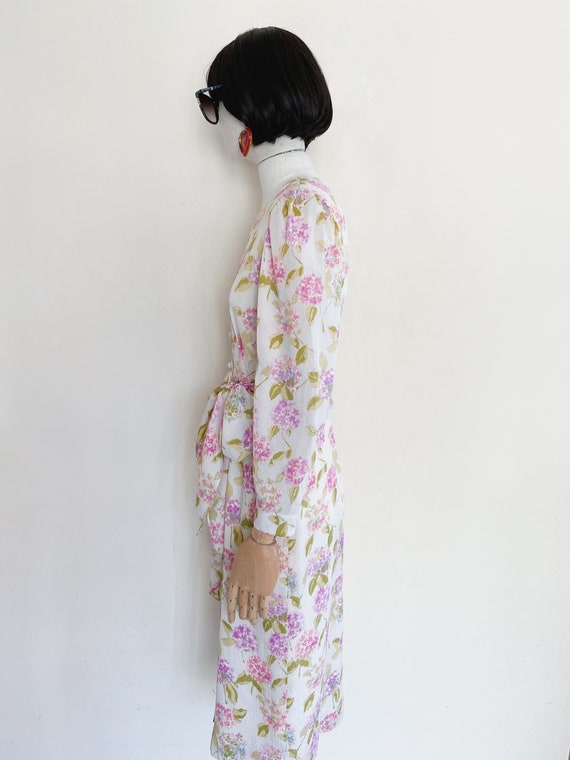 VTG 80s floral printed silk dress - image 7