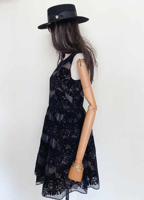 Red Valentino silk organza flock print dress
