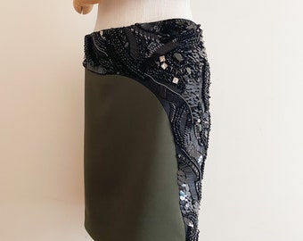 Prada hand beaded pencil skirt