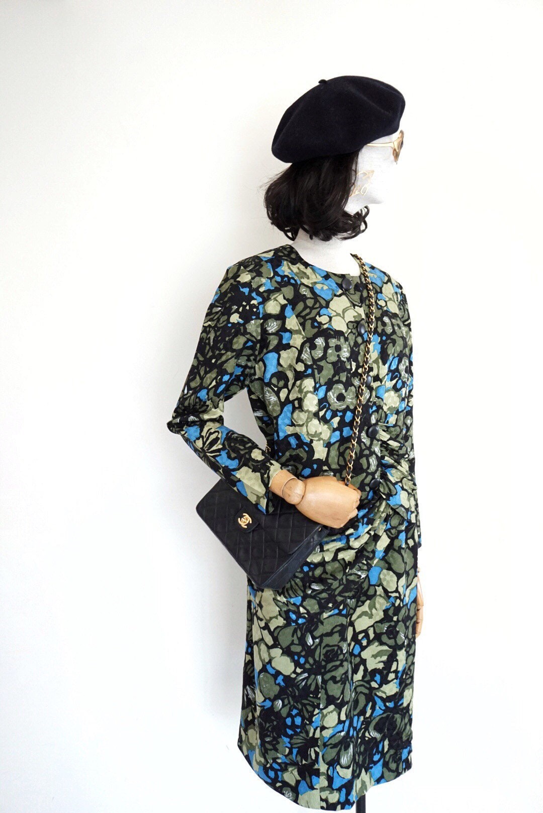 Vtg Balmain Ivoire Printed Wool Silk One Piece Dress Made In Etsy Australia