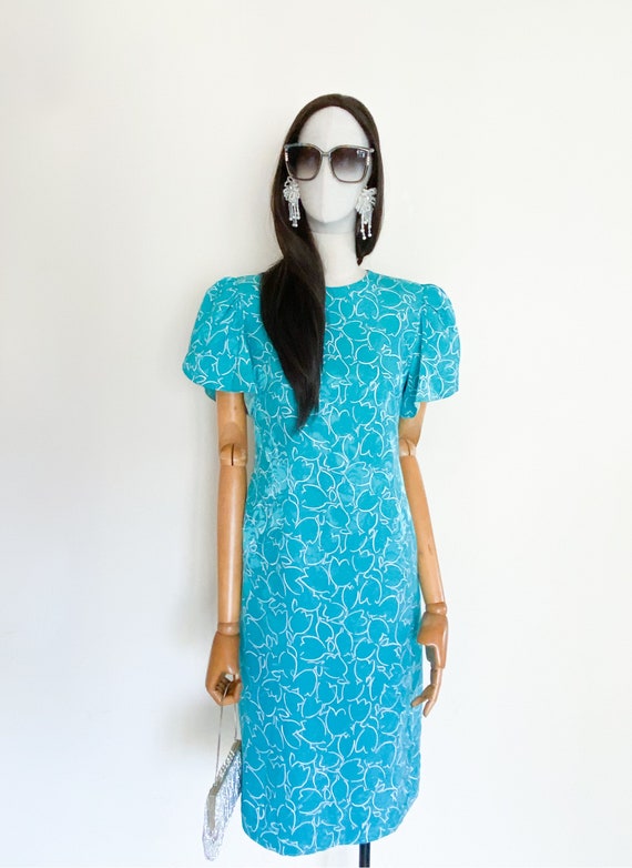 VTG Hanae Mori Boutique floral printed silk dress