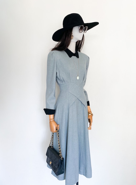 VTG wool flannel flared dress