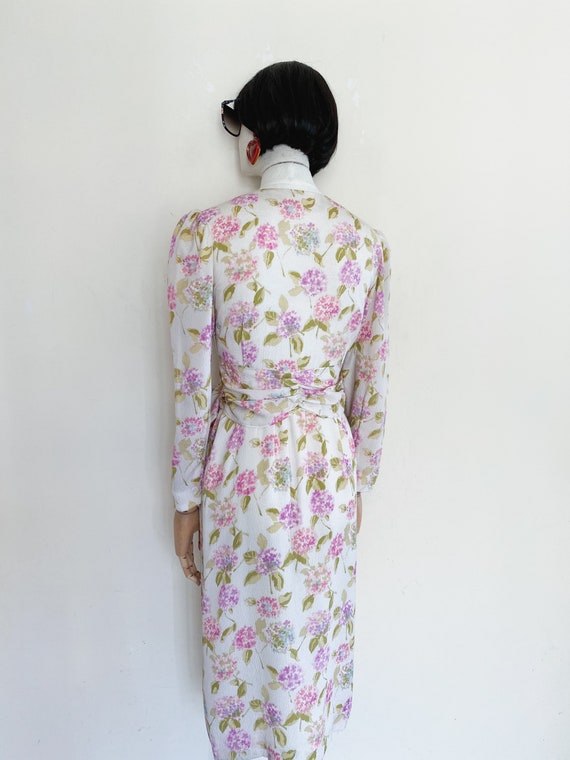 VTG 80s floral printed silk dress - image 10