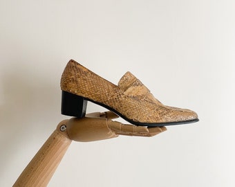 VTG Flavio Zanasca per Nebuloni Schlangenhaut Leder Lader Heels