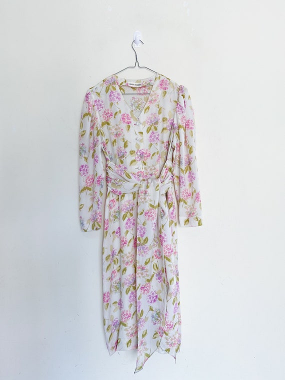 VTG 80s floral printed silk dress - image 5