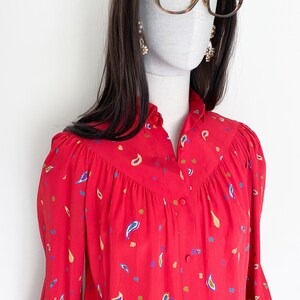 VTG Christian Dior pret-a-porter paisleys printed silk blouse image 2