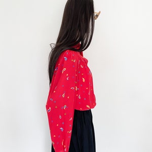 VTG Christian Dior pret-a-porter paisleys printed silk blouse image 4