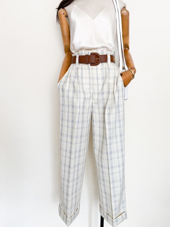 VTG last.scene high waisted tartan wool pleated ca