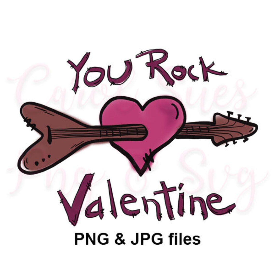 Valentines day guitar png file sublimation designs digital | Etsy