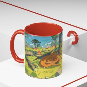 Anime Cartoon Coffee Accent Mug 11oz Ceramic, Cool Character Mug for Birthday for Christmas, Unique Gift for Coffee Lovers Tea Hot Cocoa