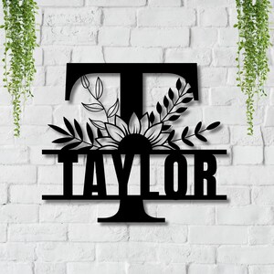 Family Name Sign, Last Name Sign, Initial Sign, Custom Monogram Sign, Closing Gift,  Personalized Name Sign, Customize Name Sign