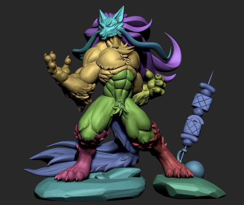 Anthro Fel / Fenrir 3D Printed Figure - Etsy