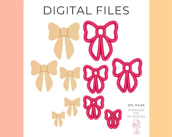 Tagliabiscotti a forma di fiocco: file STL per orecchini in pasta polimerica (download digitale)