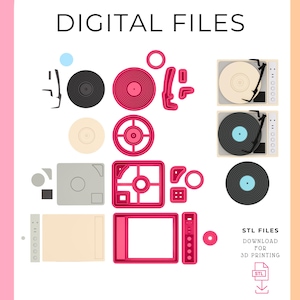 Retro Record Player Polymer Clay Cutter: Detailed STL File (Digital Download)