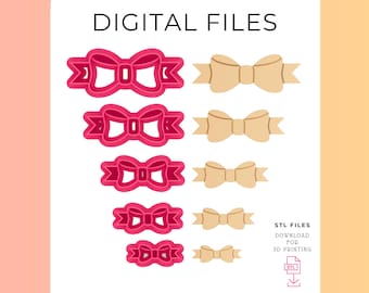Tagliabiscotti a forma di fiocco: file STL per orecchini in pasta polimerica (download digitale)