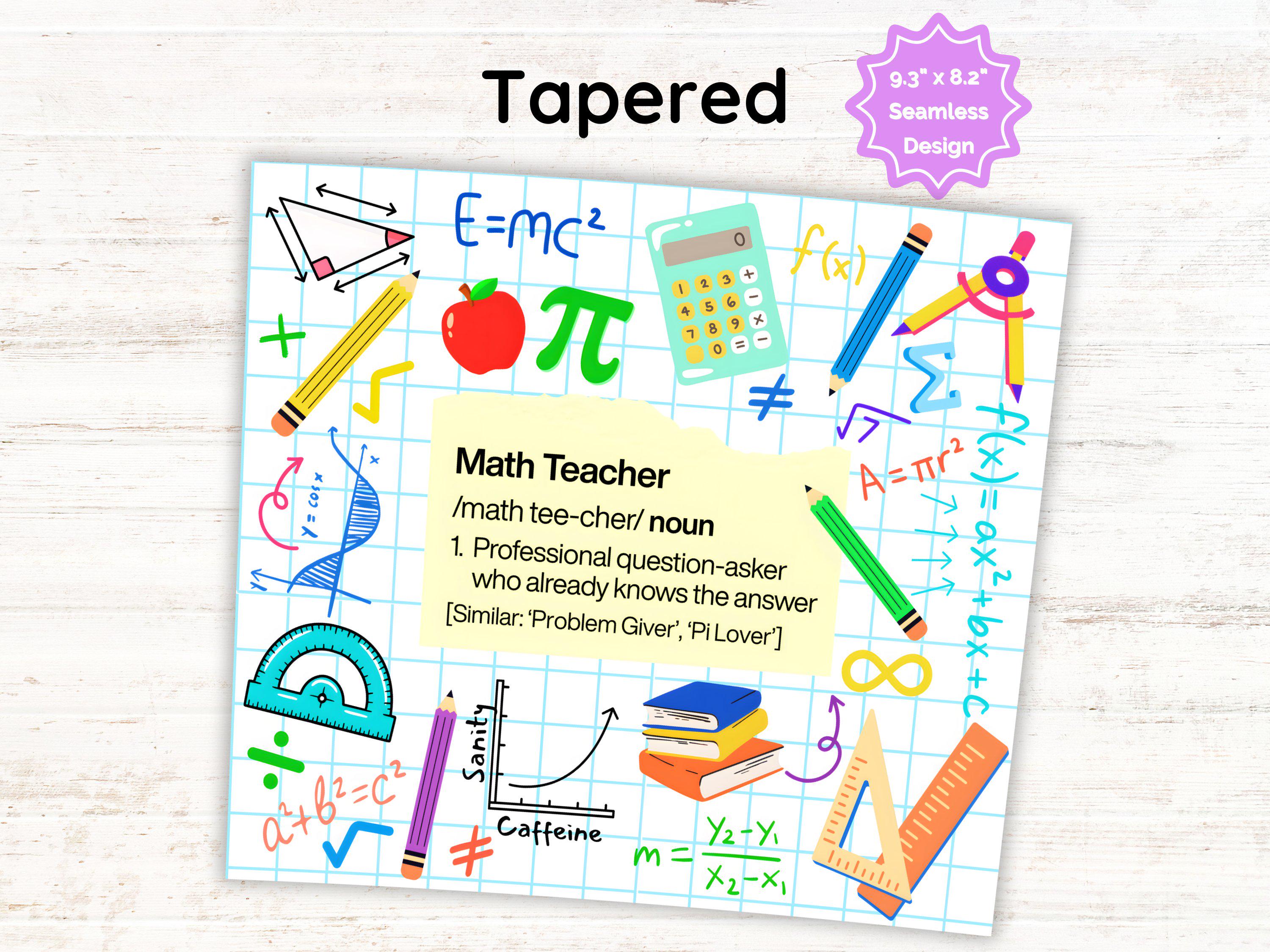Gift Wrapping Math Math Teacher Tumbler Wrap PNG, Teacher Appreciation Gift, Math Lover ...