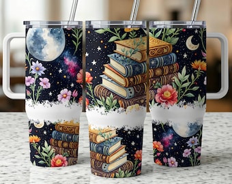 Buchliebhaber Tumbler Wrap, Bookish Soul 20 Unzen Tumbler Sublimationsdesign für Leser, Bibliothek Tumbler PNG, BookTok Design, Grimoire Girl Tumbler
