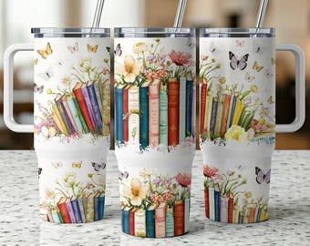 Bookish Tumbler Wrap, Buchliebhaber Tumbler Wrap für Leser, Bibliothek Geschenke 40 Unzen Tumbler Sublimation Design, Booktok PNG, nur ein weiteres Kapitel
